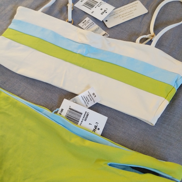 L*Space Rebel Striped Bikini Top Breakers Reversible Bottoms - Picture 6 of 8